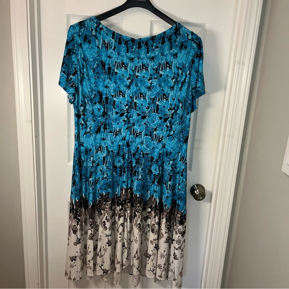 Julian Taylor Floral Blue and Black Women's Dress size 18 - Picture 8 of 13